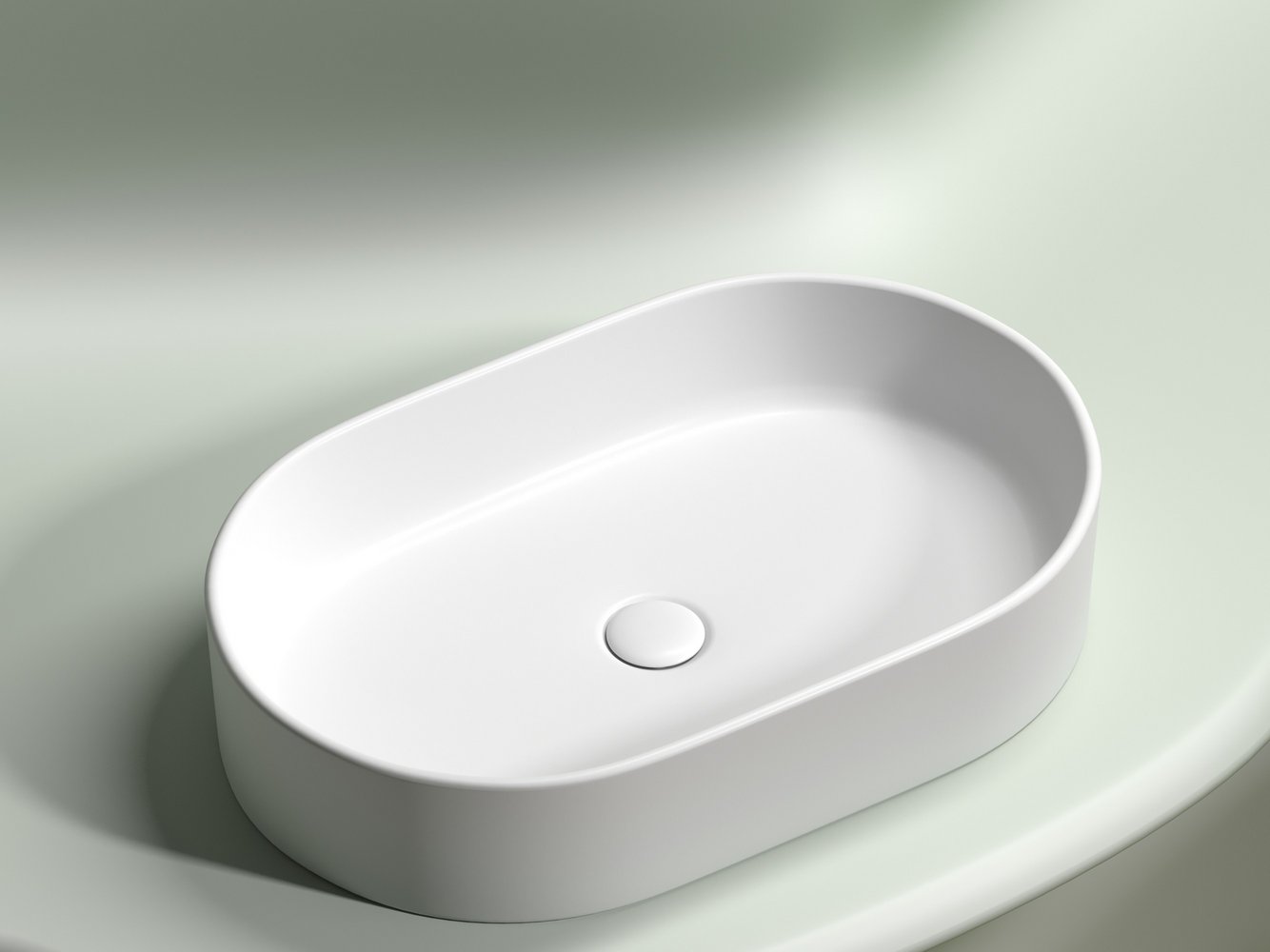Фото Раковина Ceramicanova Element CN6048MW накладная 60 × 38,5 × 12,2 см, белый матовый