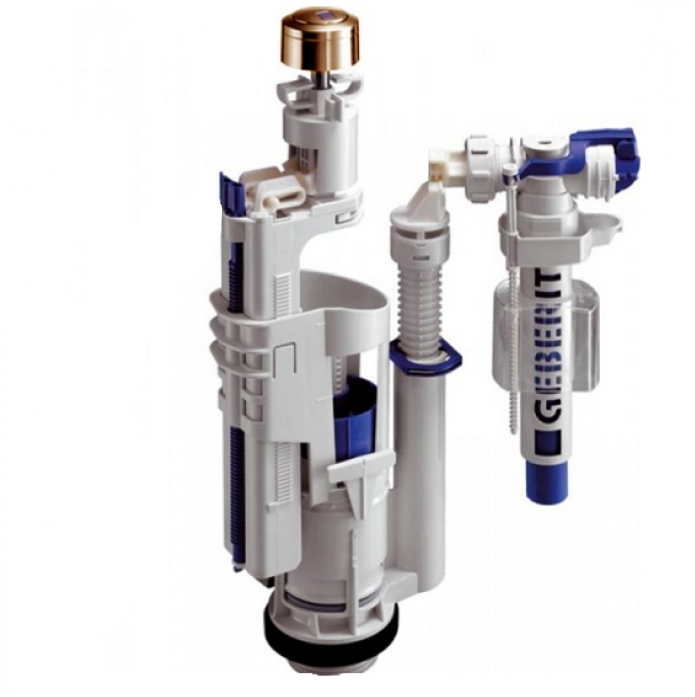 Фото Комплект спусковых механизмов Geberit 7509K3 для унитаза компакта, кнопка бронза