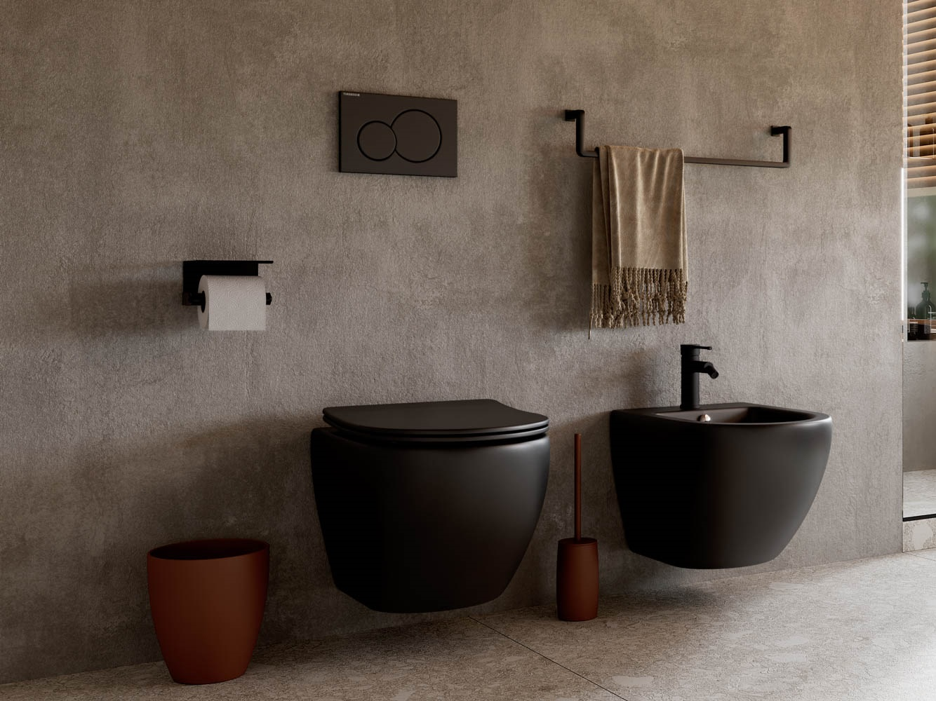 Фото Биде Ceramicanova Metropol CN4003MB подвесное, черный матовый