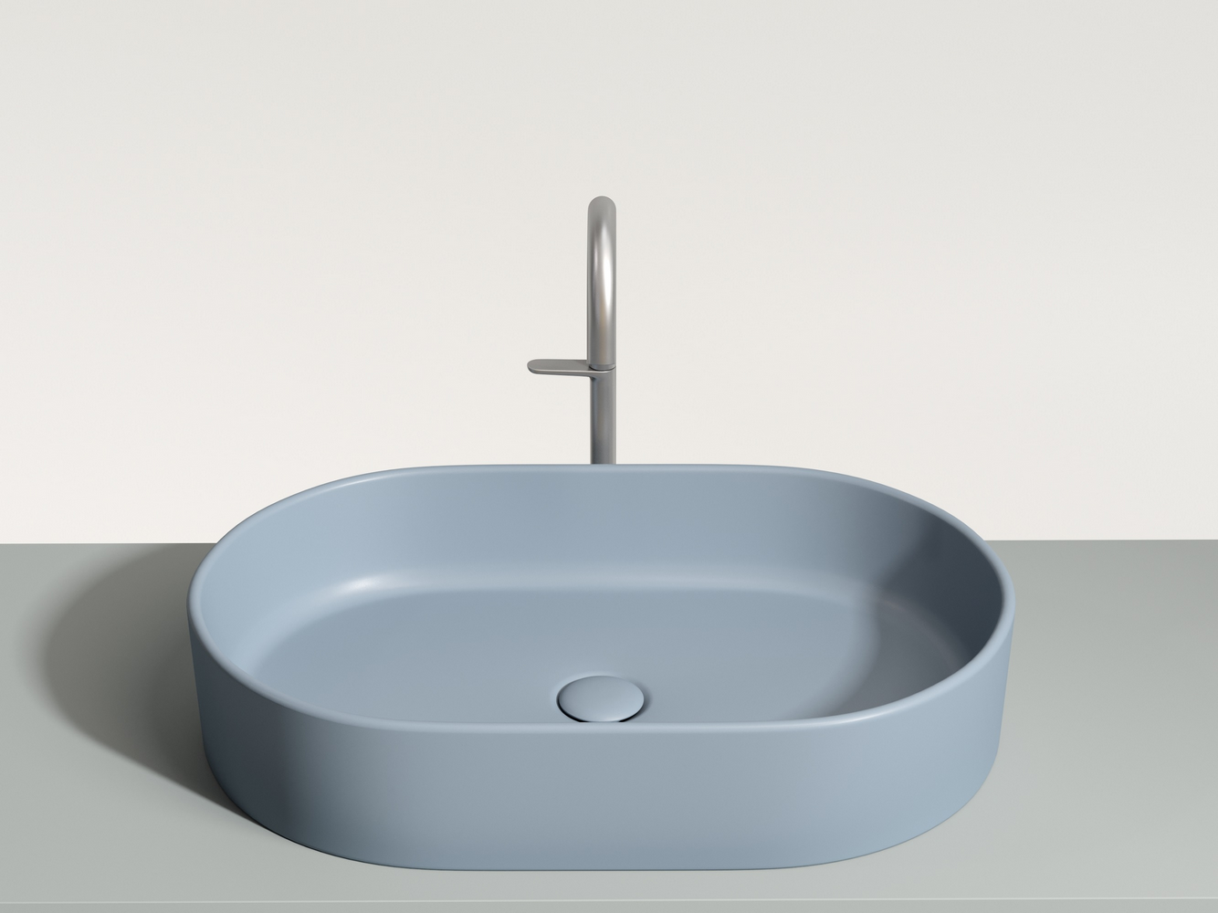 Фото Раковина Ceramicanova Element CN6048MHL накладная 60 × 38,5 × 12,2 см, серо-голубой матовый