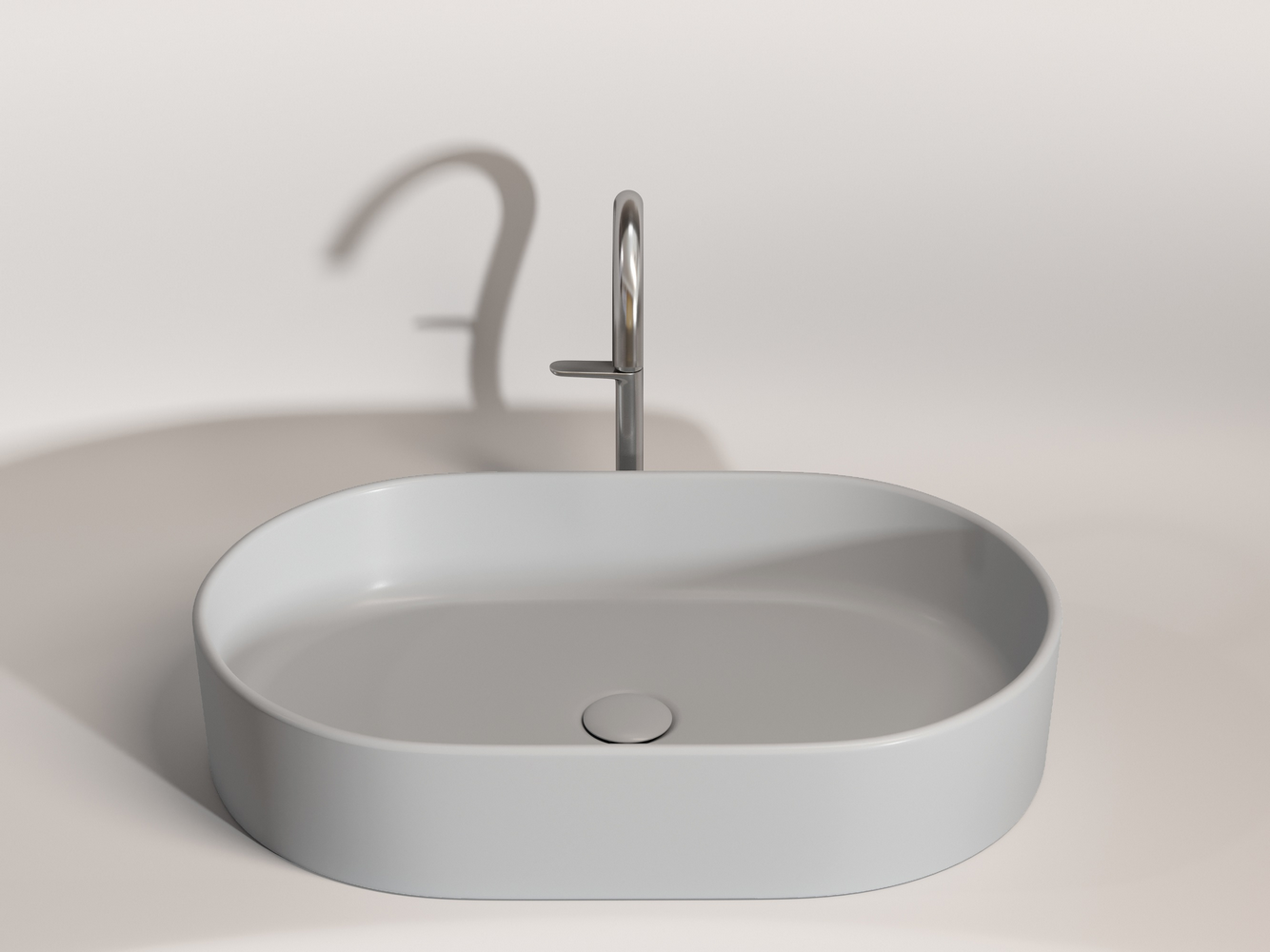 Фото Раковина Ceramicanova Element CN6048MSG накладная 60 × 38,5 × 12,2 см, серый матовый