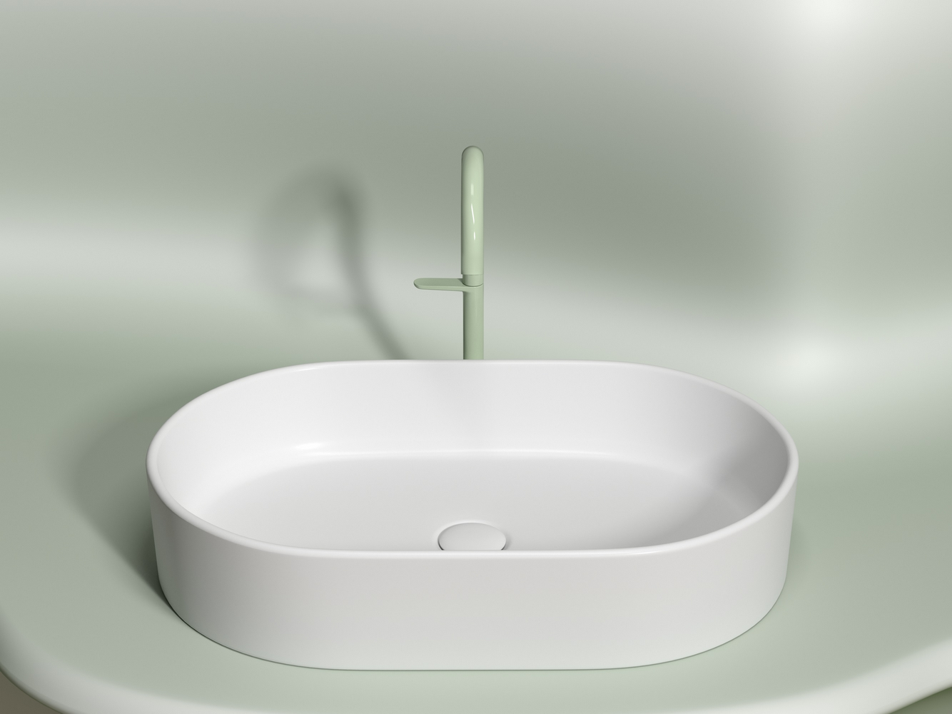 Фото Раковина Ceramicanova Element CN6048MW накладная 60 × 38,5 × 12,2 см, белый матовый