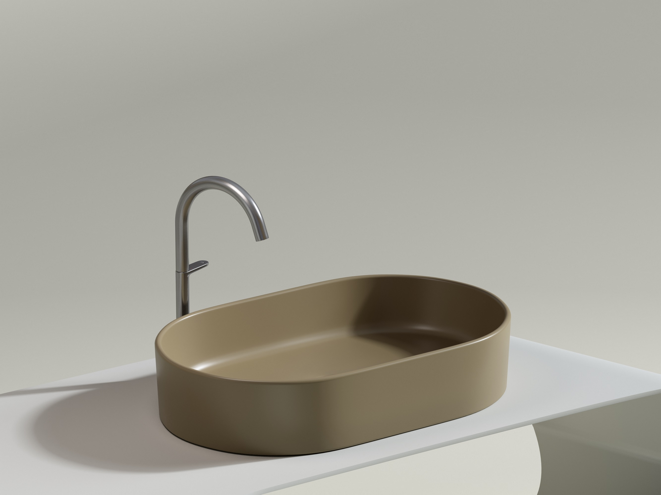 Фото Раковина Ceramicanova Element CN6048MC накладная 60 × 38,5 × 12,2 см, капучино матовый