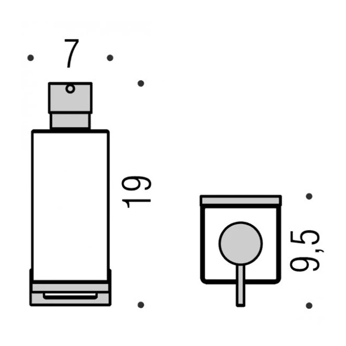 Фото Дозатор Colombo Look B9316.GM-VAN подвесной графит матовый/стекло матовое