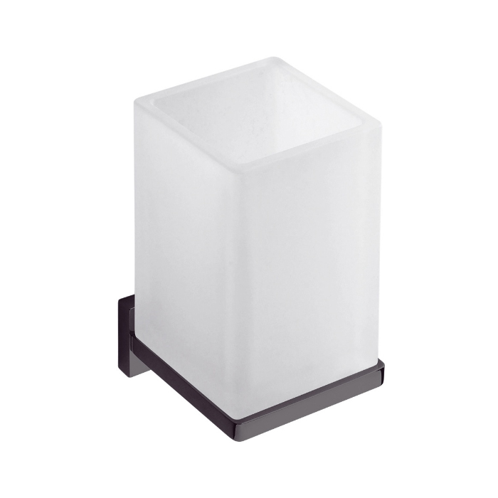 Фото Стакан Colombo Look B1602.GL-VAN подвесной графит глянец/стекло матовое