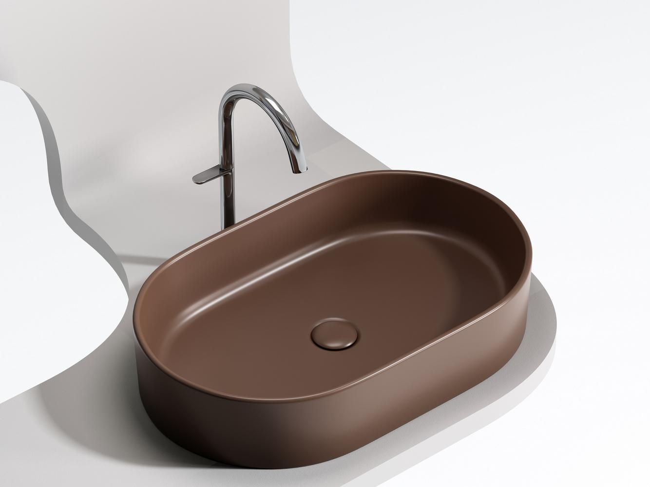 Фото Раковина Ceramicanova Element CN6048MDB накладная 60 × 38,5 × 12,2 см, темно-коричневый матовый