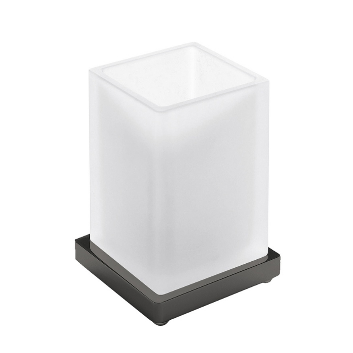 Фото Стакан Colombo Look B1641.GL-VAN настольный графит глянец/стекло матовое