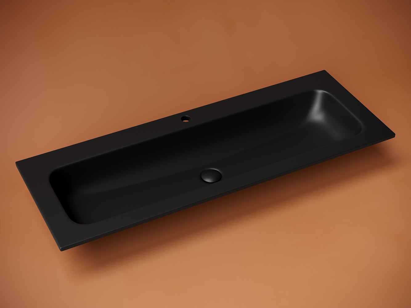 Фото Раковина Ceramicanova Grace CN7017MB мебельная 121 × 45,7 × 13,7 см, черный матовый