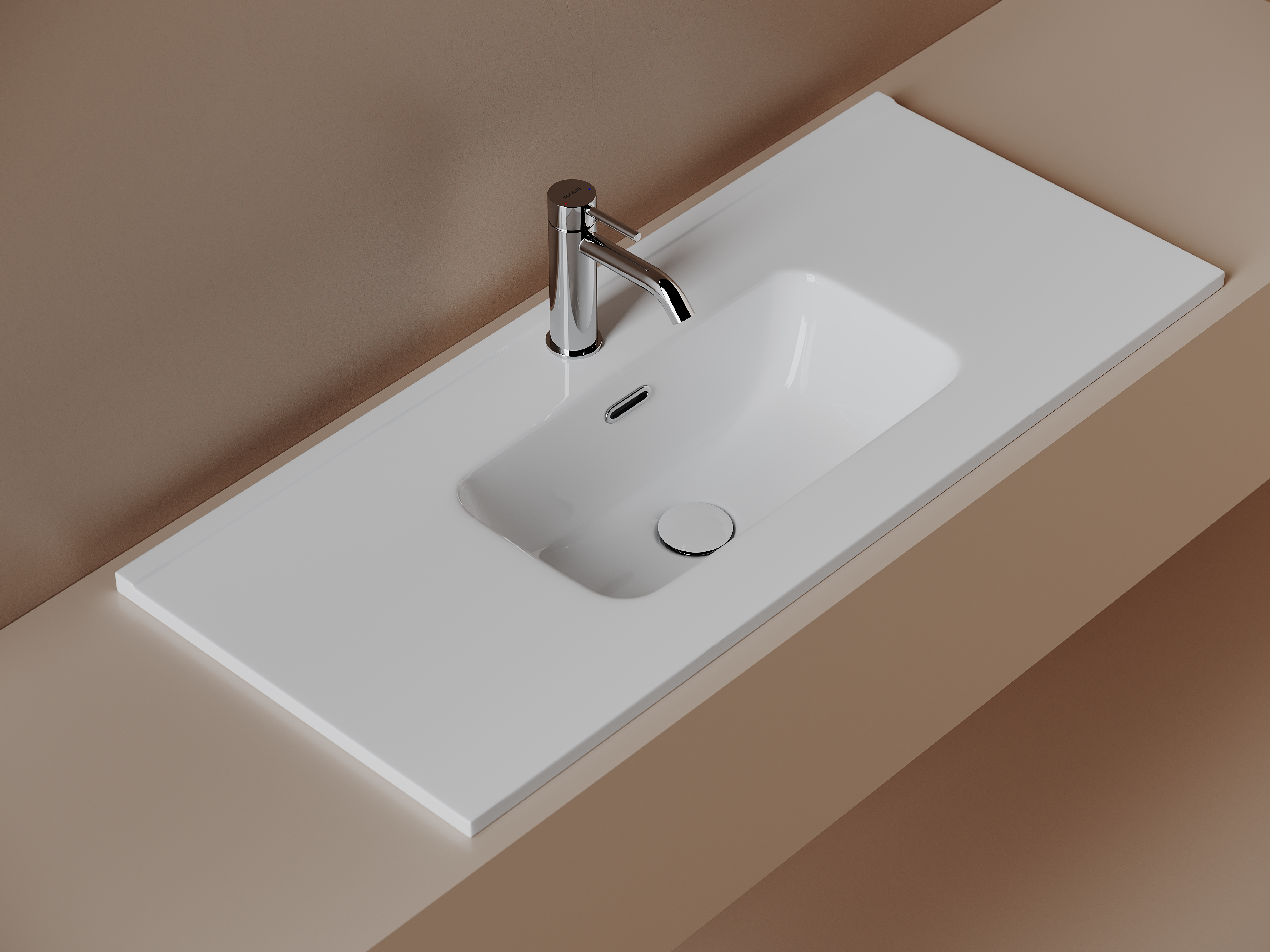 Фото Раковина Ceramicanova Compact CN7030 мебельная 91 × 39,5 × 17 см, белый глянцевый