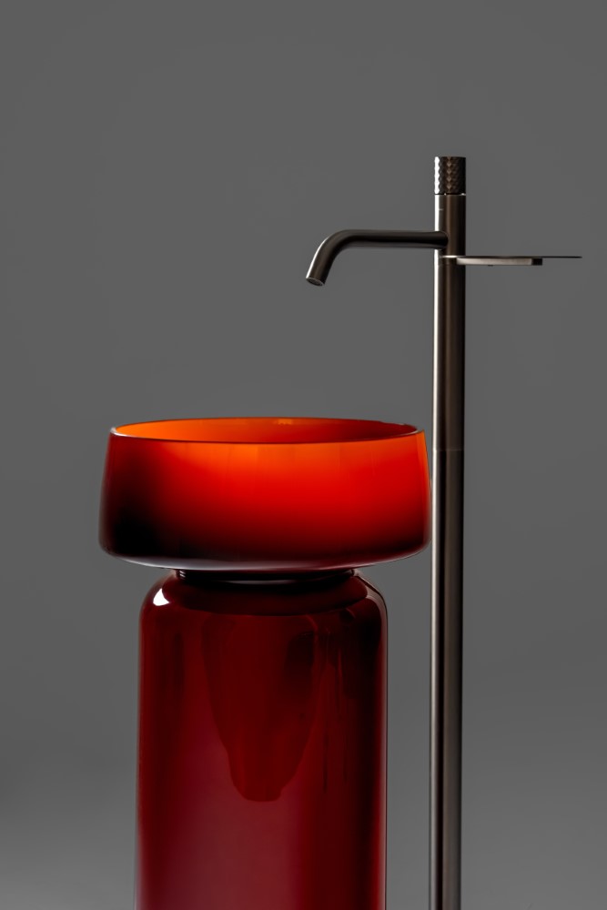Фото Пьедестал для раковины Boheme Glow Smoke 810-BASE-GS-T напольный круглый 68 см, Terracotta (дымчатая терракота)