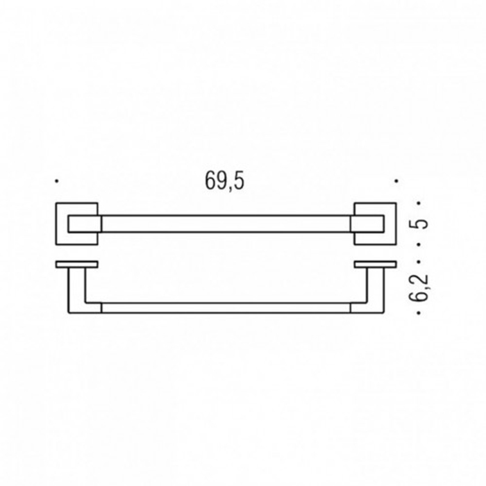 Фото Полотенцедержатель Colombo Basic B3711.NM подвесной черный матовый L 69,5 см
