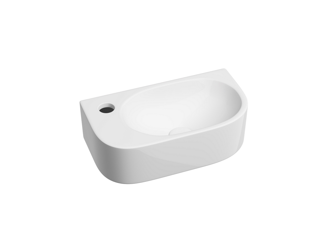 Фото Раковина Ceramicanova Element CN6066R подвесная 40,5 × 22 × 11 см, белый глянцевый