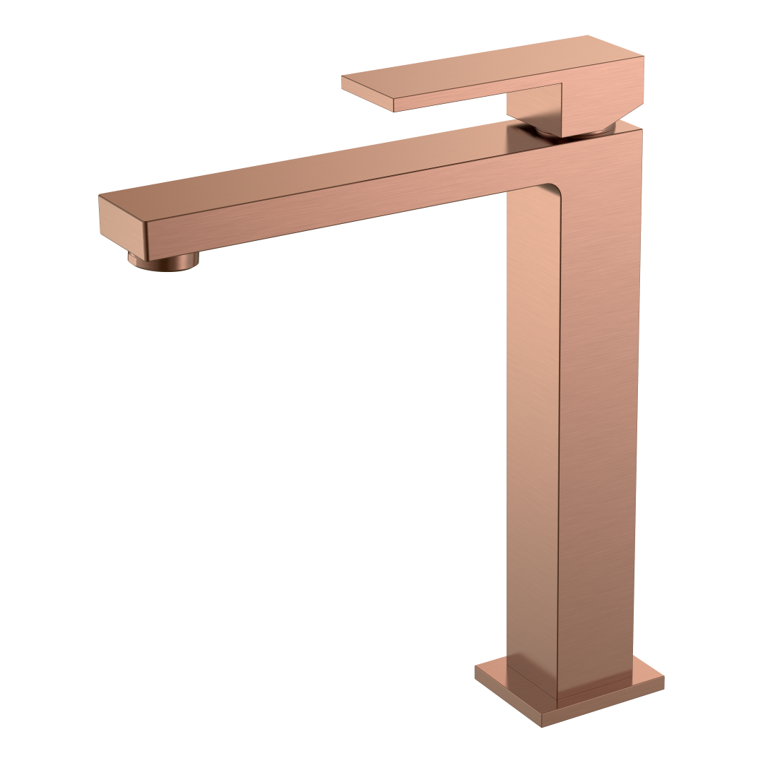 Фото Смеситель для раковины Boheme Qubic 472-CB высокий медь браш