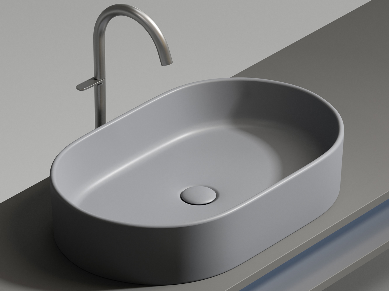 Фото Раковина Ceramicanova Element CN6048MH накладная 60 × 38,5 × 12,2 см, антрацит матовый