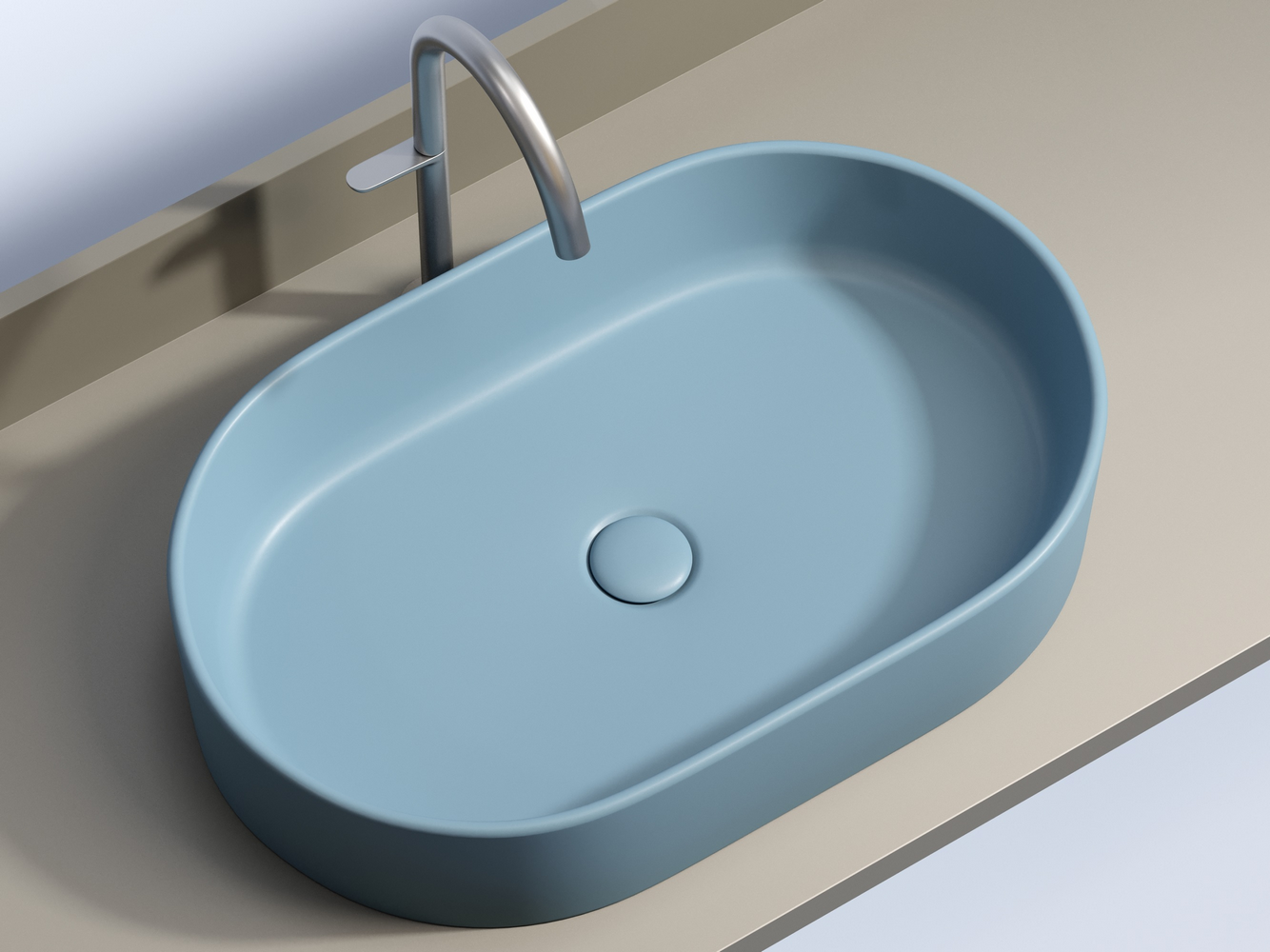 Фото Раковина Ceramicanova Element CN6048ML накладная 60 × 38,5 × 12,2 см, голубой матовый