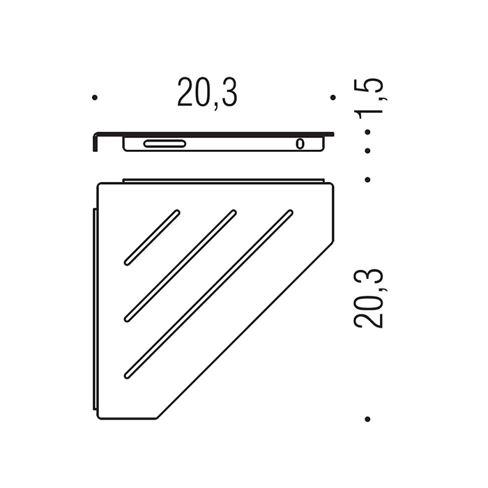Фото Полка Colombo Angolari B9655.CR подвесная L 20 см хром глянец