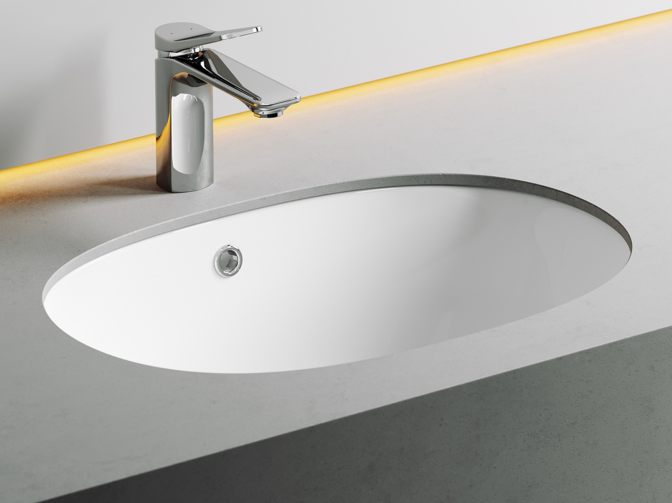 Фото Раковина Ceramicanova Element CN6044 встраиваемая под столешницу 56,5 × 38,5 × 21 см, белый глянцевый