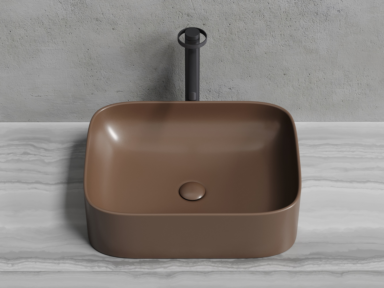 Фото Раковина Ceramicanova Element CN6052MDB накладная 50,5 × 38 × 15 см, темно-коричневый матовый