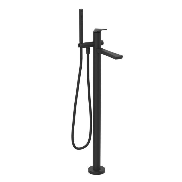 Фото Смеситель Gessi Ventaglio 72028#299 для ванны с душем напольный, черный матовый