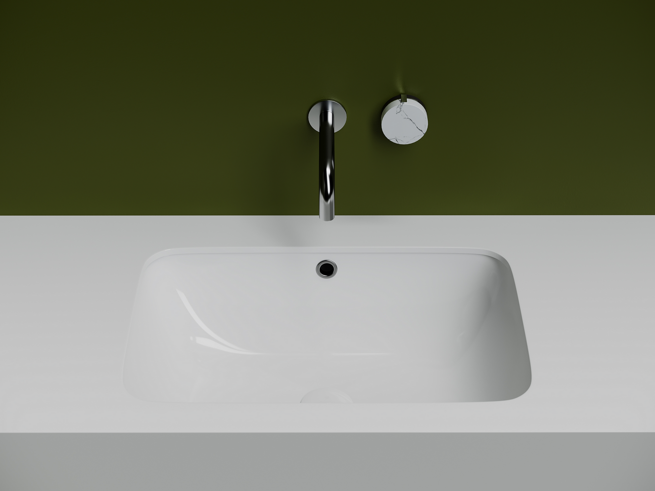 Фото Раковина Ceramicanova Element CN7018 встраиваемая под столешницу 54 × 36 × 19 см, белый глянцевый