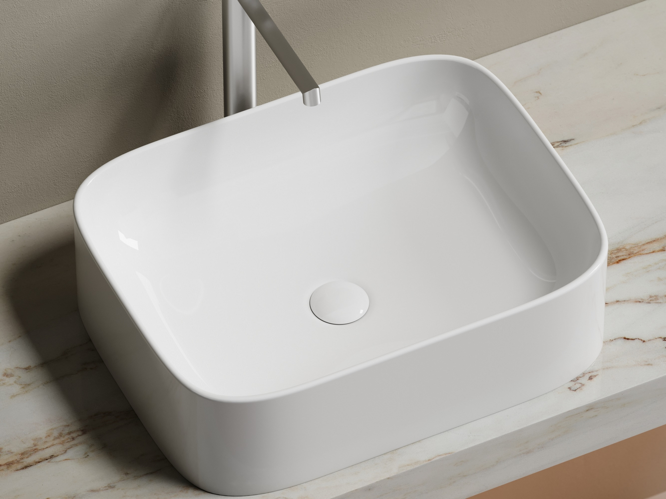 Фото Раковина Ceramicanova Element CN6052 накладная 50,5 × 38 × 15 см, белый глянцевый