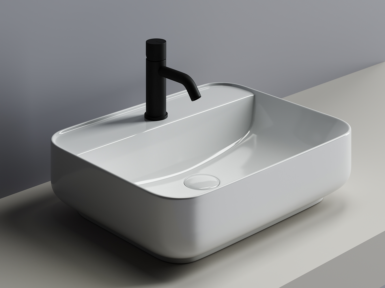 Фото Раковина Ceramicanova Element CN5015 накладная 50 × 40 × 14 см, белый глянцевый