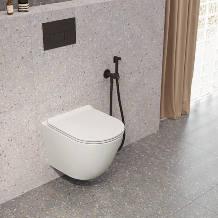 Фото Унитаз подвесной укороченный Kerama Marazzi Sfera SF.wc.02, безободковый, без сиденья, белый глянцевый