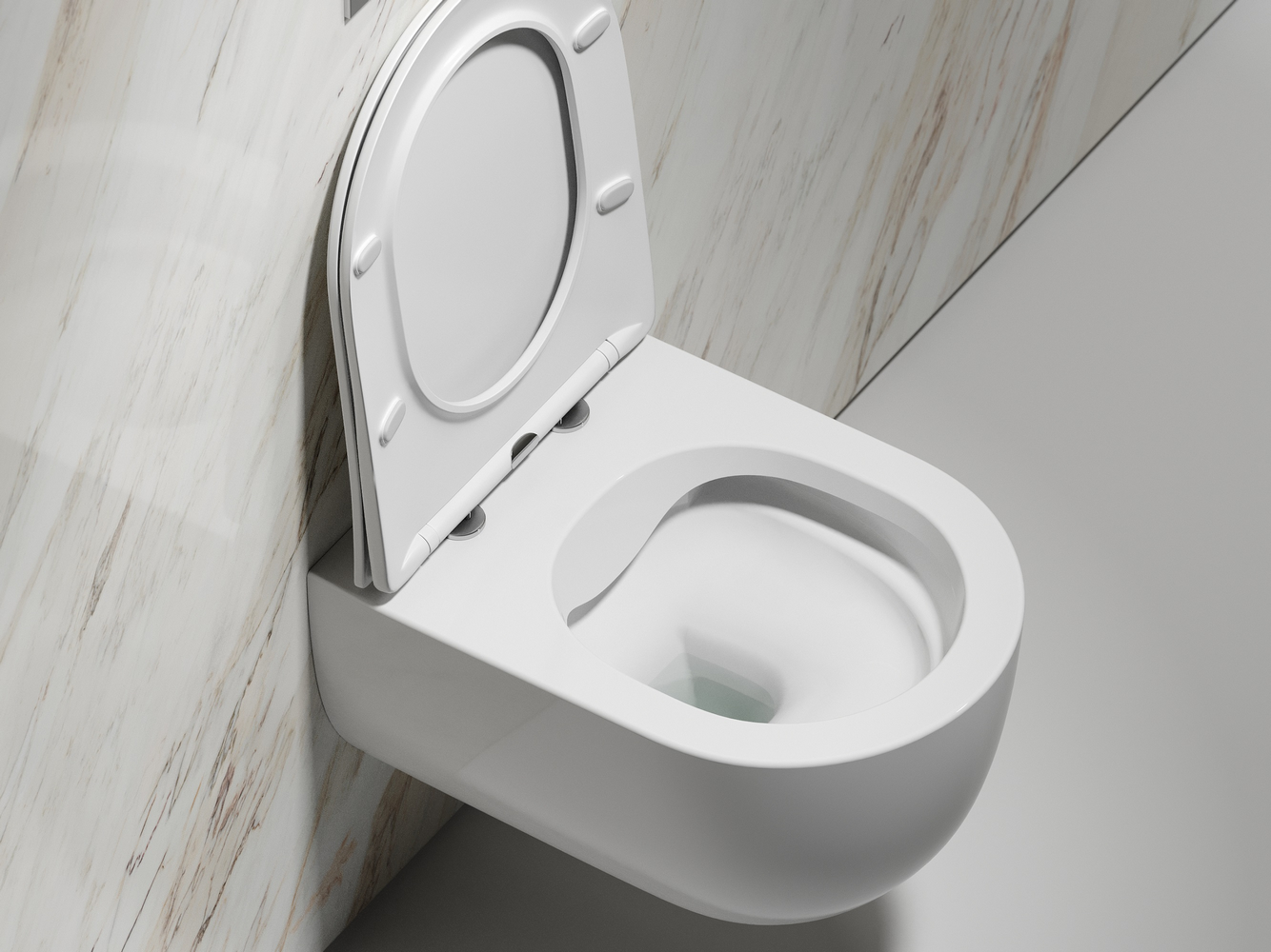 Фото Унитаз Ceramicanova Modena CN6063 безободковый с сиденьем подвесной, белый глянцевый