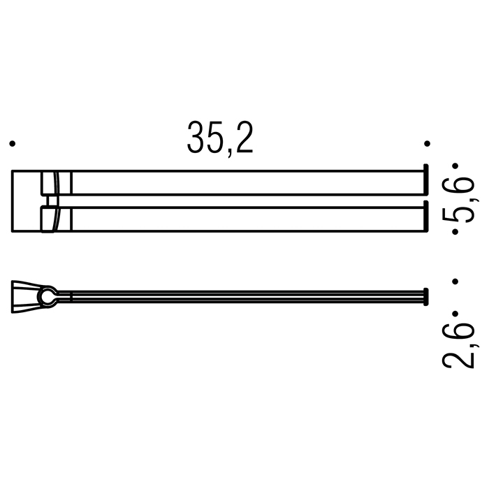 Фото Полотенцедержатель Colombo Trenta B3012.NM подвесной черный матовый L 35 см
