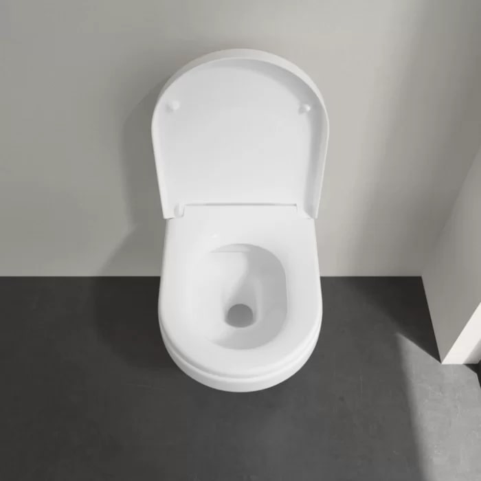 Фото Унитаз подвесной Villeroy & Boch Architectura 5684HR01, безободковый, с сиденьем с микролифтом, белый глянцевый