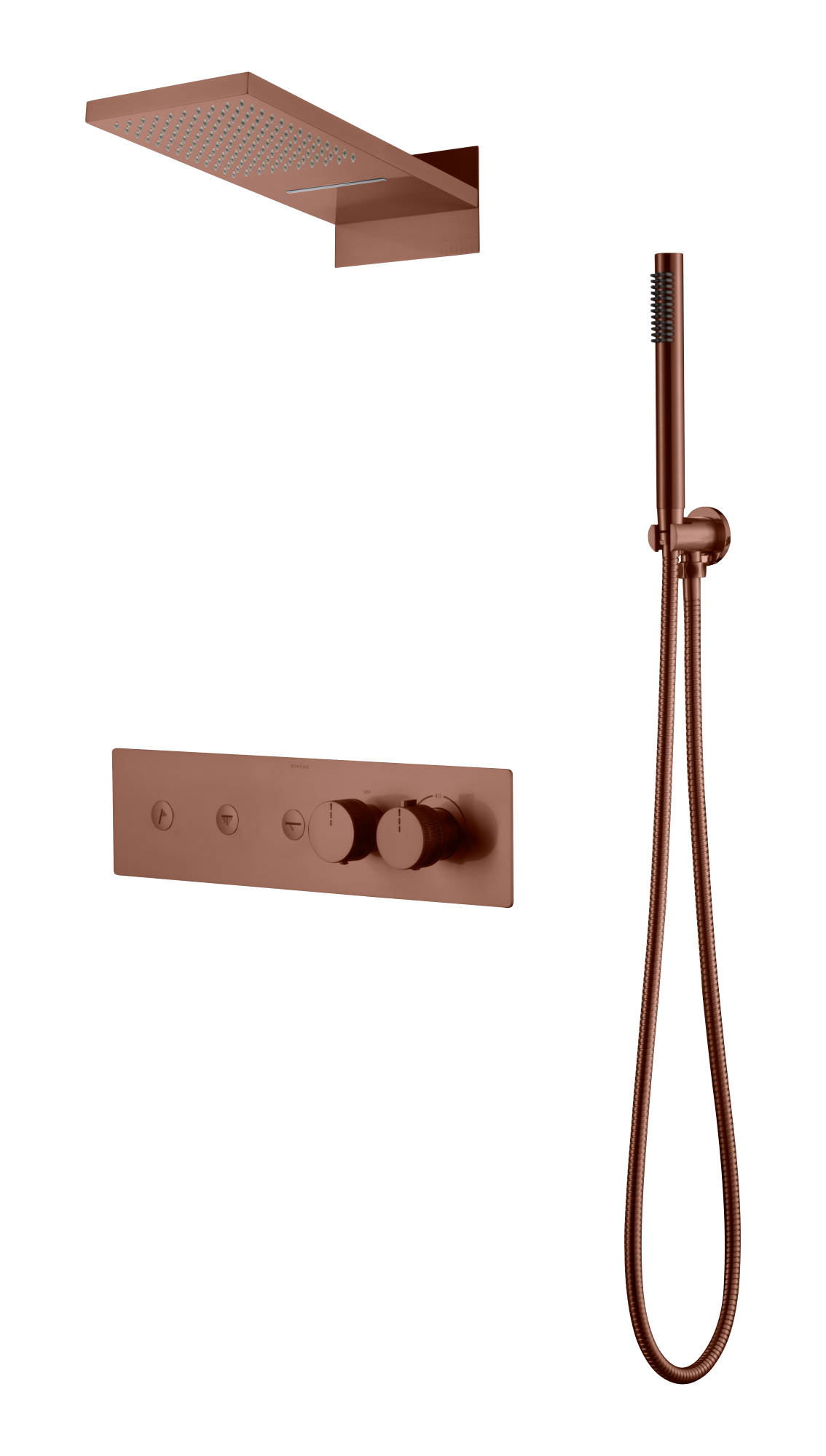 Фото Душевая система Boheme Fusion 131-BRB термостат, бронза браш