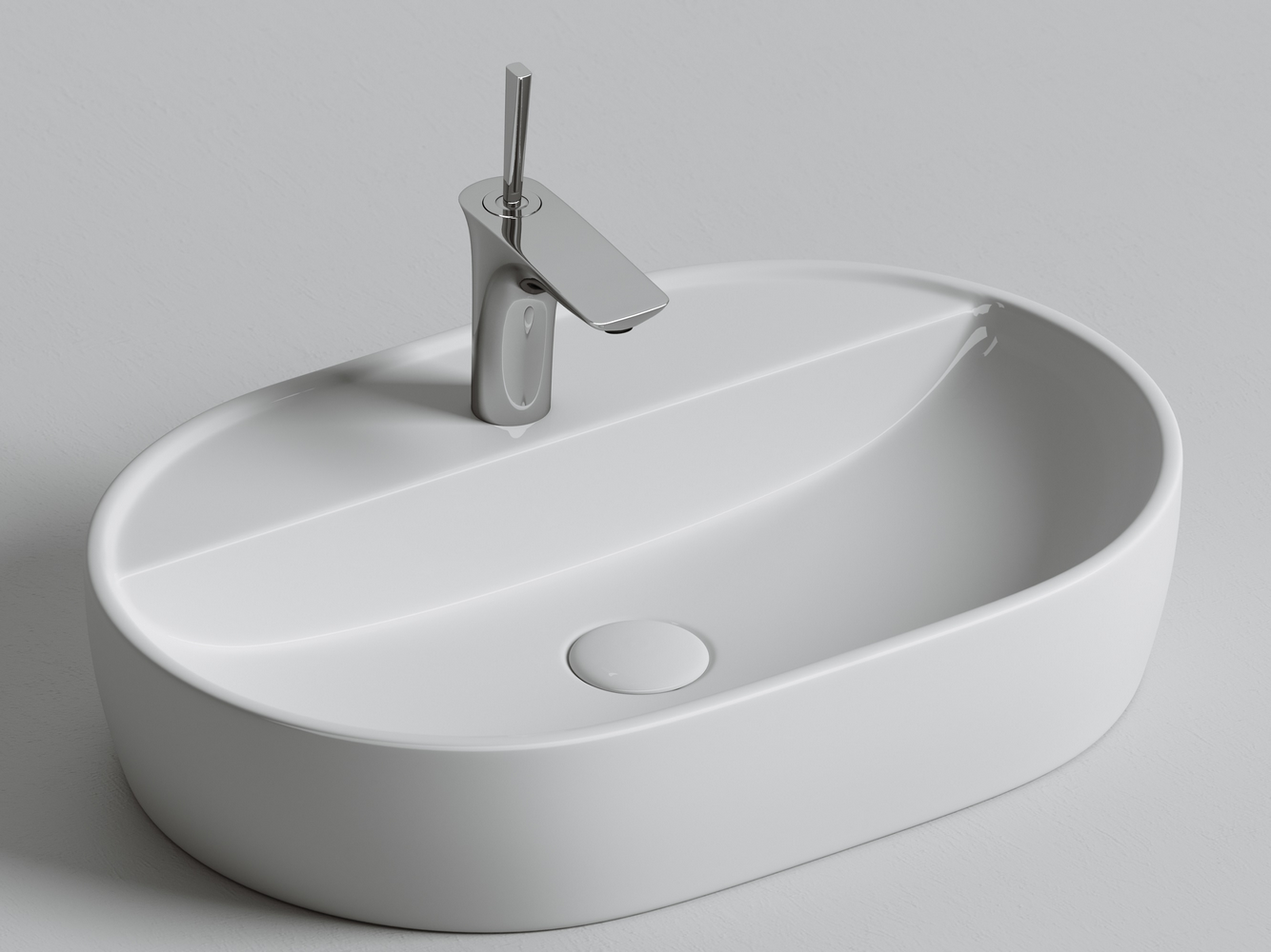 Фото Раковина Ceramicanova Element CN6035 накладная 60 × 40 × 12,5 см, белый глянцевый