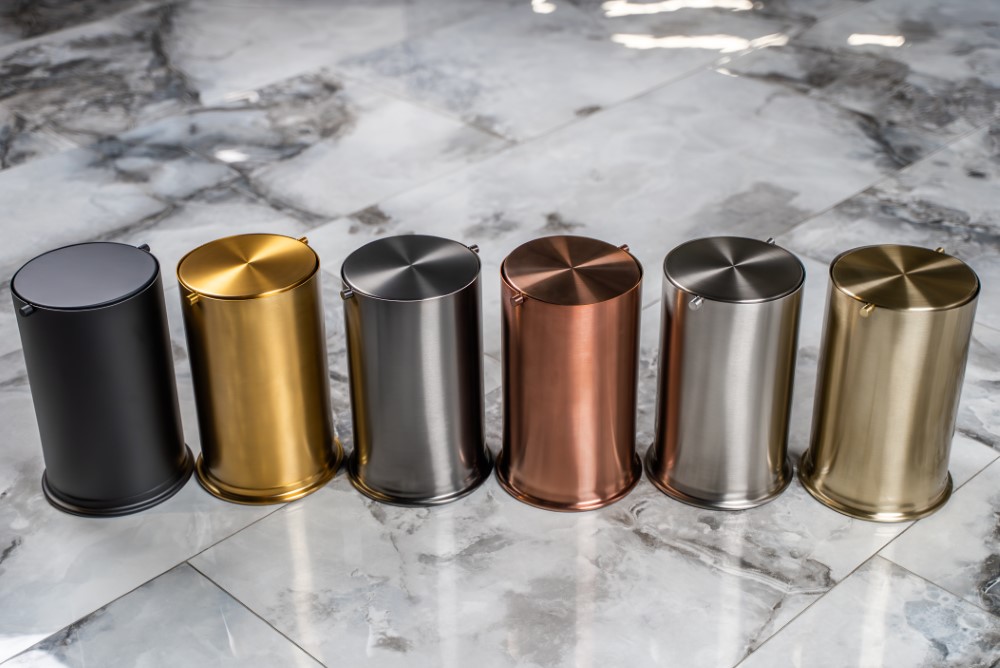 Фото Мусорное ведро Boheme 10916-GM, gun metall, графит матовый 7 л