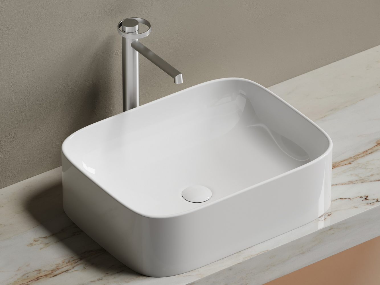 Фото Раковина Ceramicanova Element CN6052 накладная 50,5 × 38 × 15 см, белый глянцевый