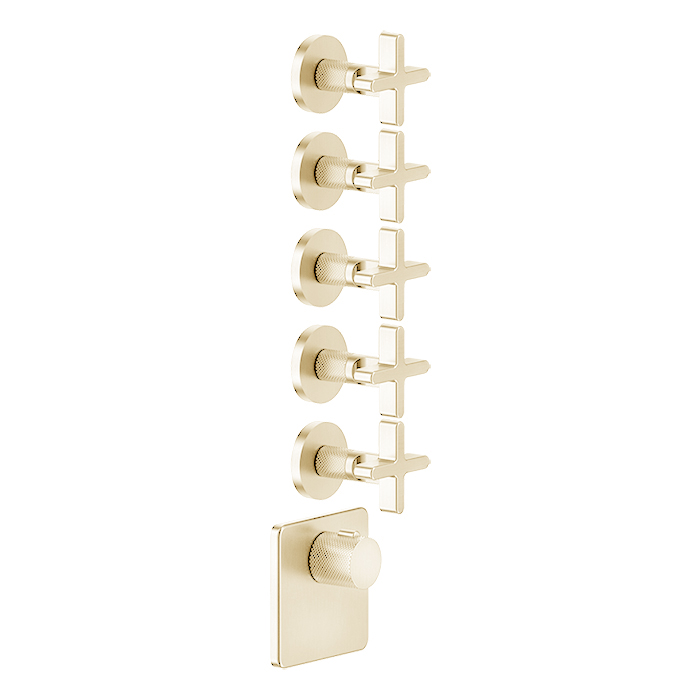Фото Смеситель Gessi Inciso 58350#246 для душа термостат, золото глянец pvd