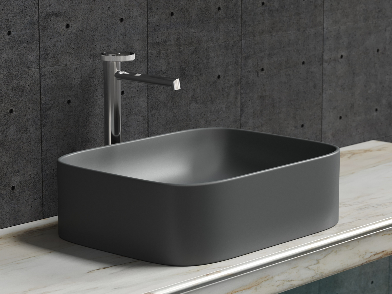 Фото Раковина Ceramicanova Element CN6052MDH накладная 50,5 × 38 × 15 см, темный антрацит матовый