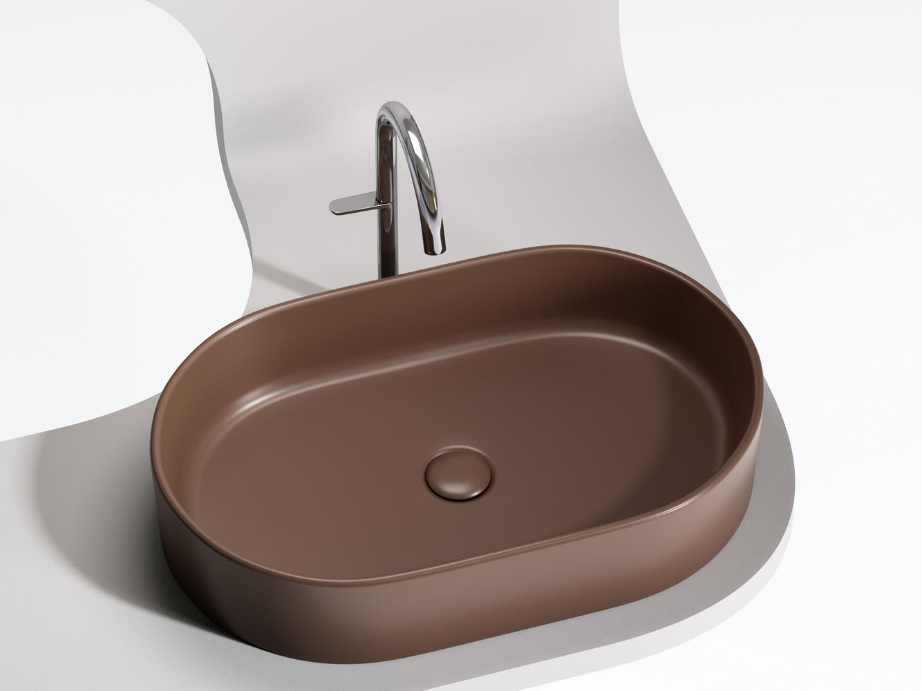 Фото Раковина Ceramicanova Element CN6048MDB накладная 60 × 38,5 × 12,2 см, темно-коричневый матовый