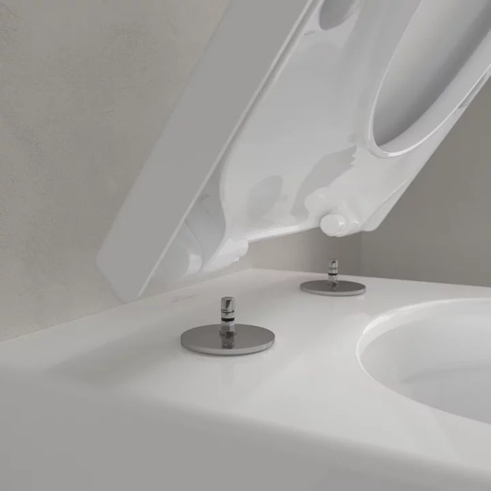 Фото Унитаз подвесной Villeroy & Boch Subway 3.0 4670TS01, безободковый, с сиденьем с микролифтом, белый глянцевый