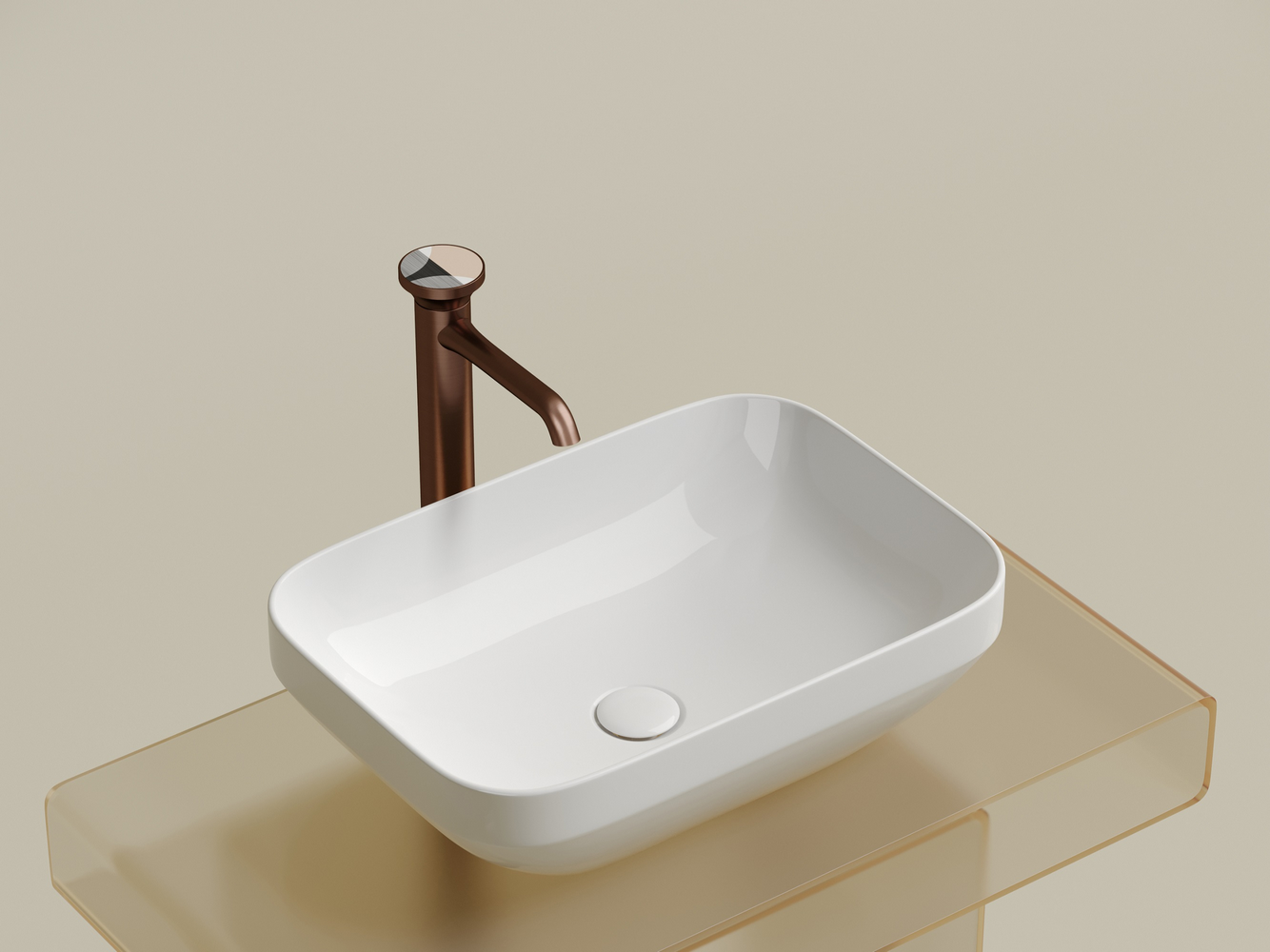 Фото Раковина Ceramicanova Element CN6055 накладная 50 × 35,9 × 14,5 см, белый глянцевый