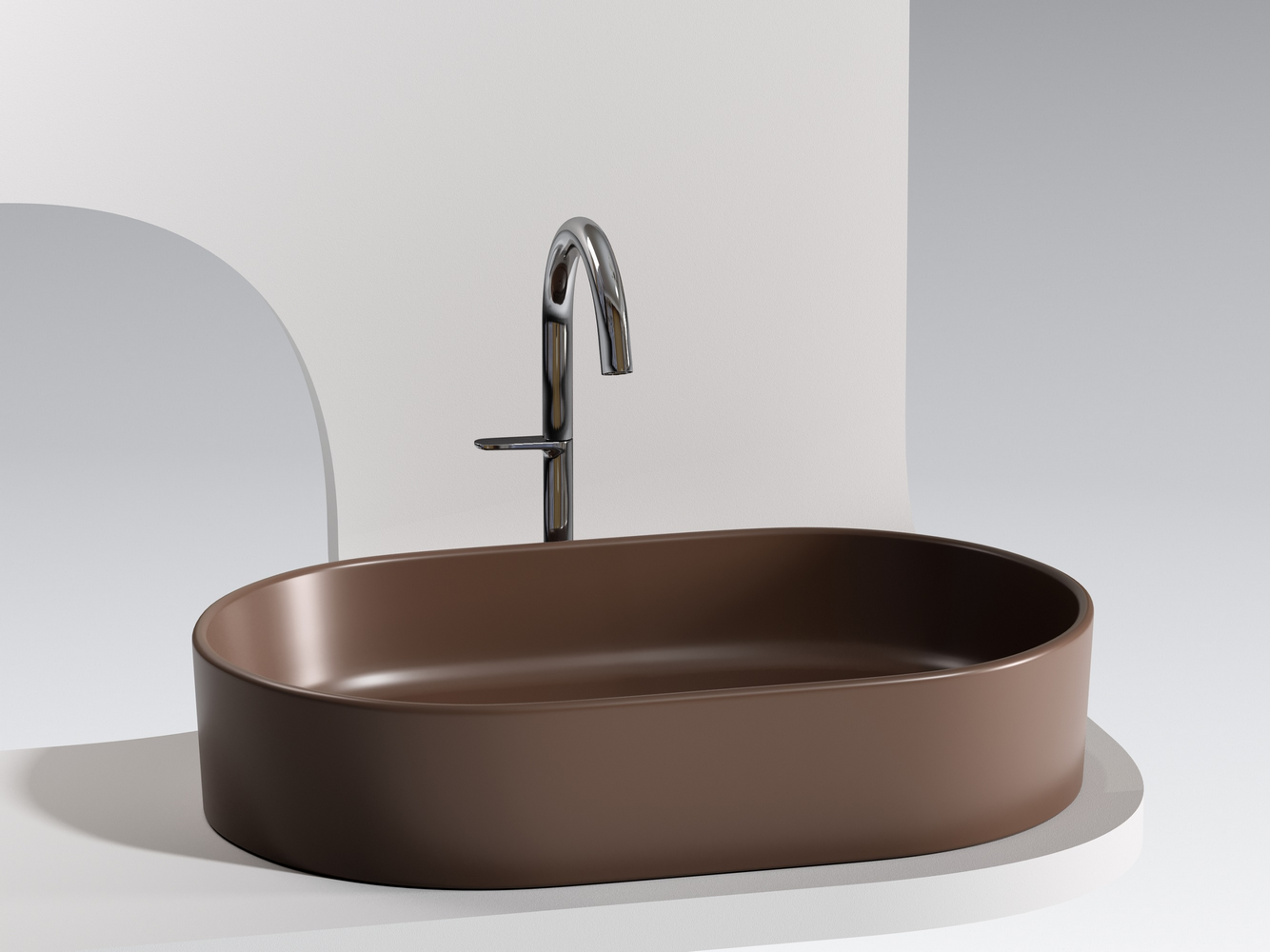 Фото Раковина Ceramicanova Element CN6048MDB накладная 60 × 38,5 × 12,2 см, темно-коричневый матовый