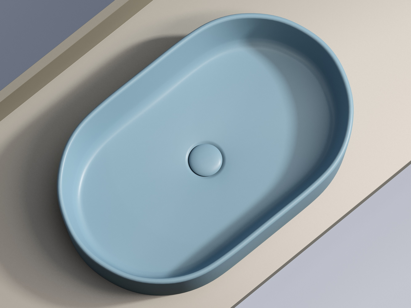 Фото Раковина Ceramicanova Element CN6048ML накладная 60 × 38,5 × 12,2 см, голубой матовый