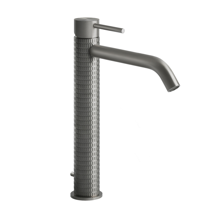 Фото Смеситель Gessi Gessi316 54203#239 для раковины с донным клапаном, нержавеющая сталь браш