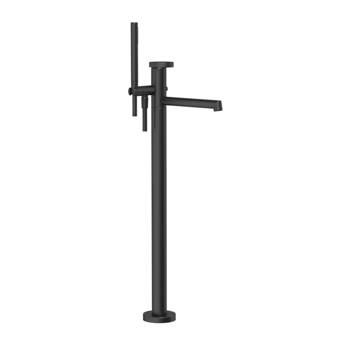 Фото Смеситель Gessi Anello 63328#299 напольный для ванны, черный матовый
