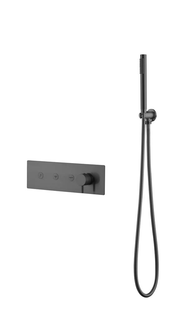 Фото Смеситель для душа Boheme Fusion 130-SYS-GM на 3 выхода gun metal, графит матовый