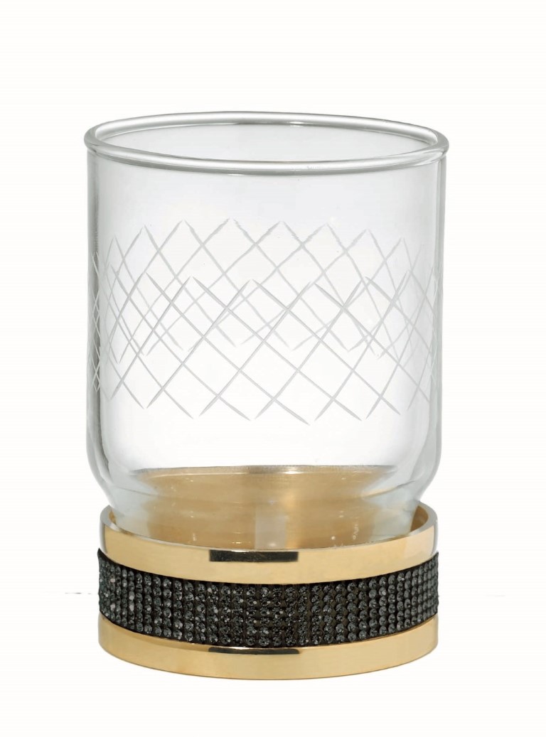 Фото Стакан Boheme Royal Cristal 10931-G-B настольный золото