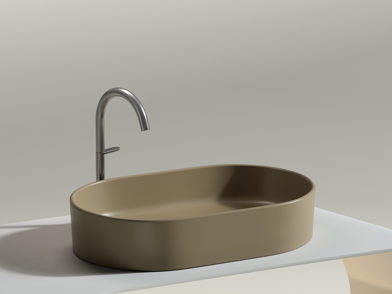 Фото Раковина Ceramicanova Element CN6048MC накладная 60 × 38,5 × 12,2 см, капучино матовый