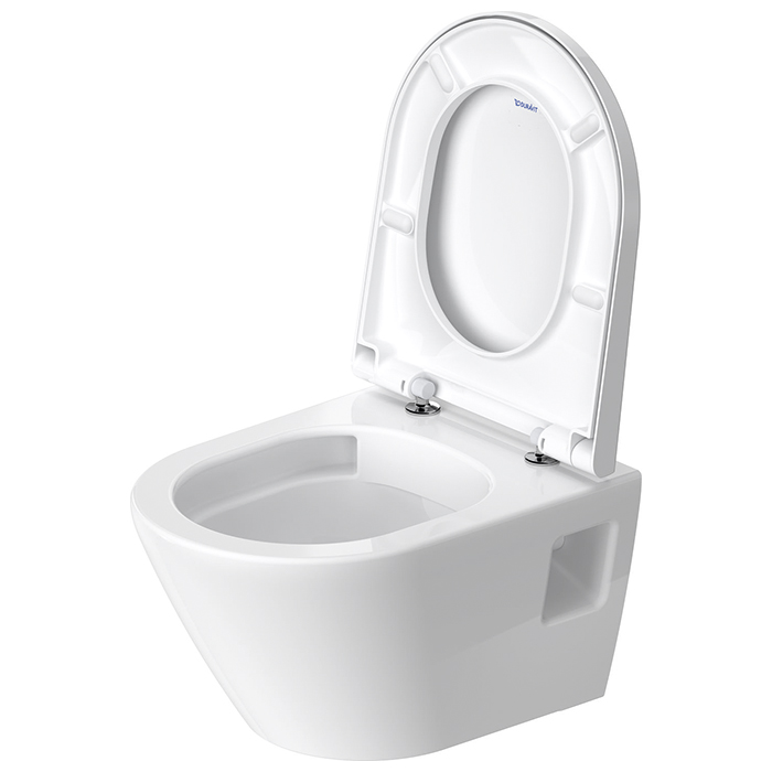 Фото Унитаз подвесной укороченный Duravit D-Neo 2587092000, безободковый, без сиденья, белый глянцевый