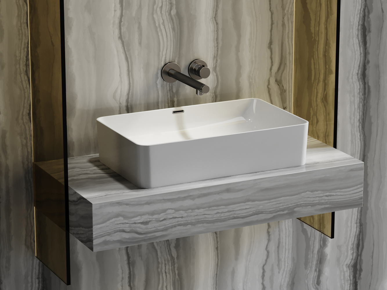 Фото Раковина Ceramicanova Element CN6065 накладная 60,5 × 38,5 × 14 см, белый глянцевый