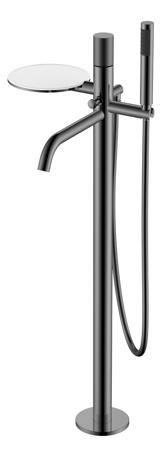 Фото Смеситель для ванны Boheme Stick 129-SGM.2 напольный графит глянец