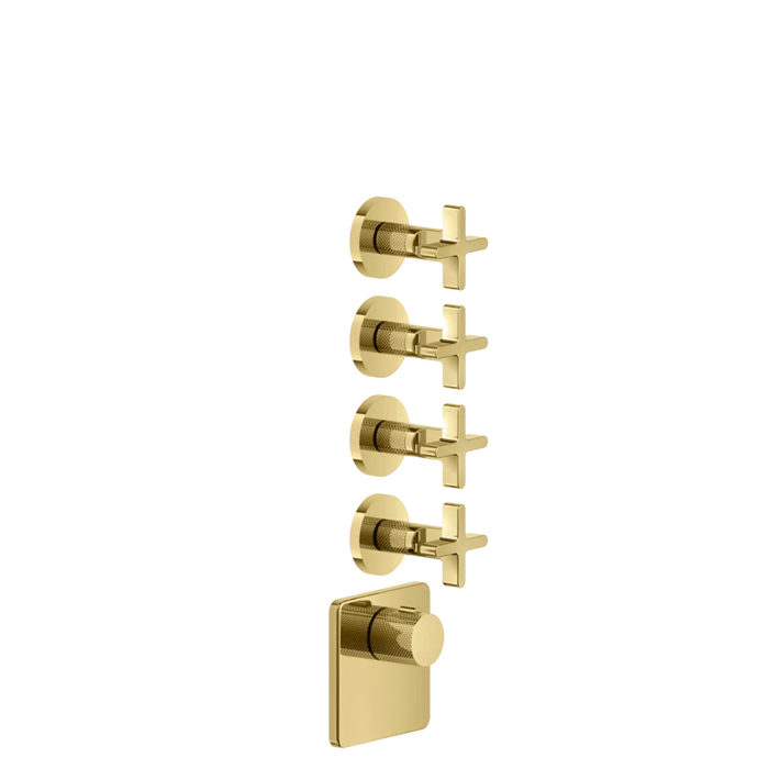 Фото Смеситель Gessi Inciso 58348#246 для душа термостат, золото глянец pvd